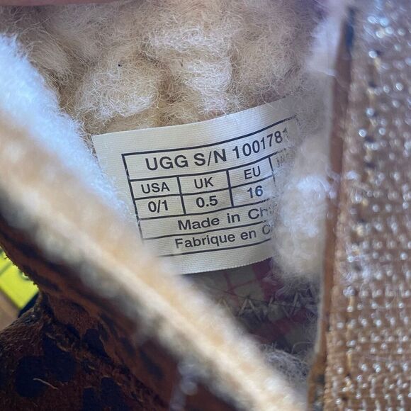 UGG Baby Cassie Leopard Crib Style Size 0/1 - Picture 5 of 6